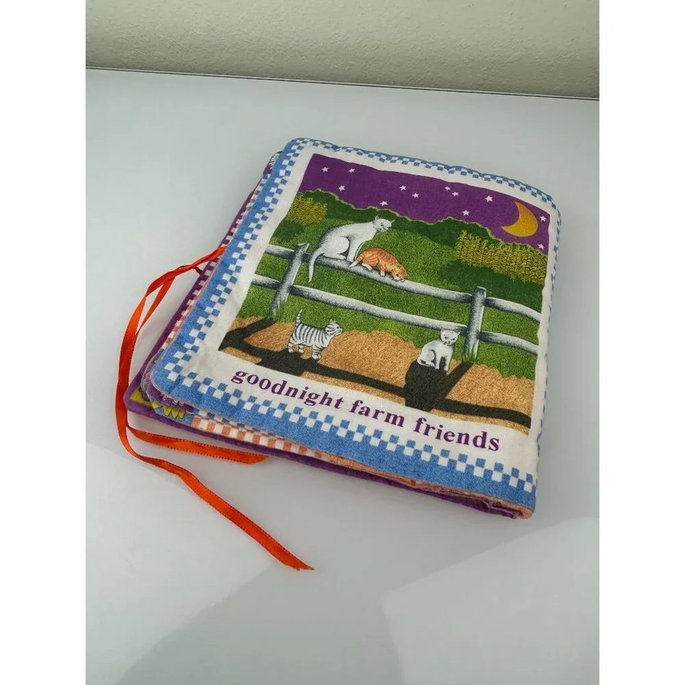 Soft Baby Book Wake Up, Baby Animals Fabric Farm Country Sewn Hand Crafted Toy
